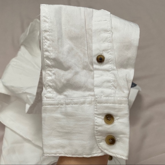 H&M White Button Up With Elbow Patches - Picture 7 of 9